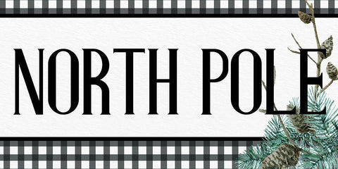 North Pole Plaid Black Ornate Wood Framed Art Print with Double Matting by Allen, Kimberly