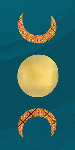 Moon Child 1 White Modern Wood Framed Art Print with Double Matting by Allen, Kimberly