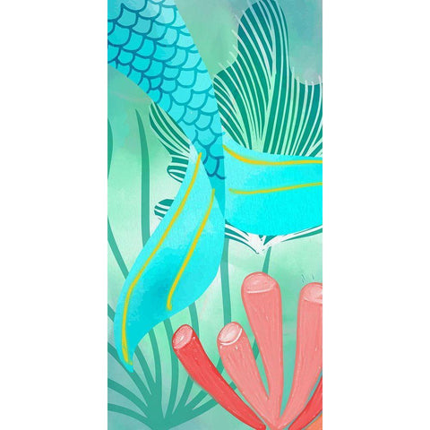 Mermaid Tail 2 White Modern Wood Framed Art Print by Allen, Kimberly