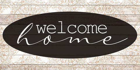 Welcome Home Wood White Modern Wood Framed Art Print with Double Matting by Allen, Kimberly