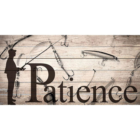 Patience Fishing Gold Ornate Wood Framed Art Print with Double Matting by Allen, Kimberly