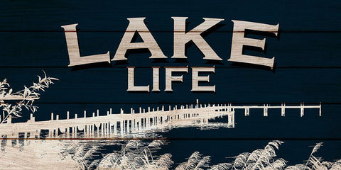 Lake Life Black Ornate Wood Framed Art Print with Double Matting by Allen, Kimberly