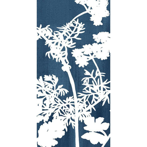 Botanical Panel Blues 2 White Modern Wood Framed Art Print by Allen, Kimberly