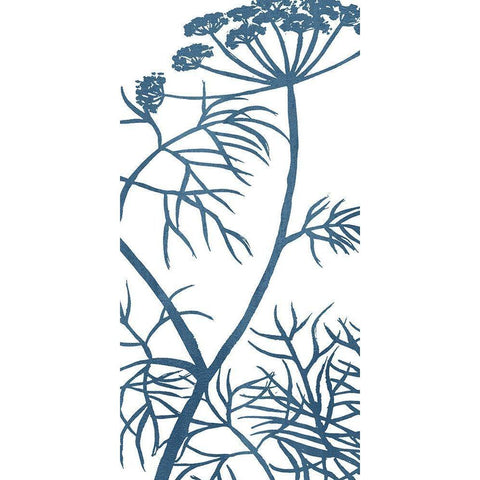 Botanical Panel Blues 3 White Modern Wood Framed Art Print by Allen, Kimberly