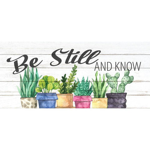 Be Still Plants Black Modern Wood Framed Art Print with Double Matting by Allen, Kimberly