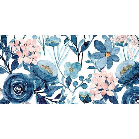 Floral Panel Black Modern Wood Framed Art Print by Allen, Kimberly