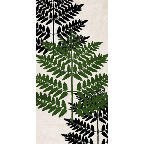 Pressed Ferns Panel 1 Gold Ornate Wood Framed Art Print with Double Matting by Allen, Kimberly