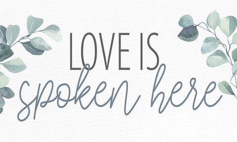 Love Is Spoken White Modern Wood Framed Art Print with Double Matting by Allen, Kimberly