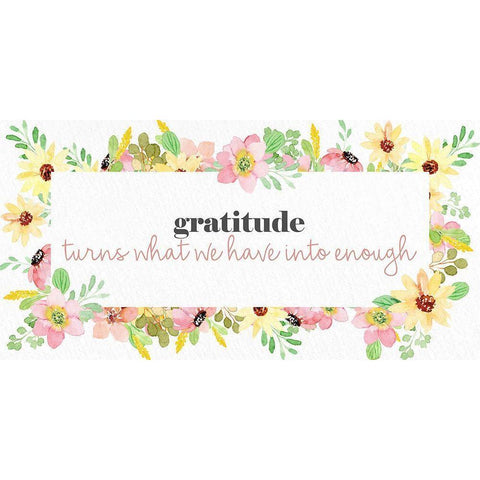 Gratitude White Modern Wood Framed Art Print by Allen, Kimberly