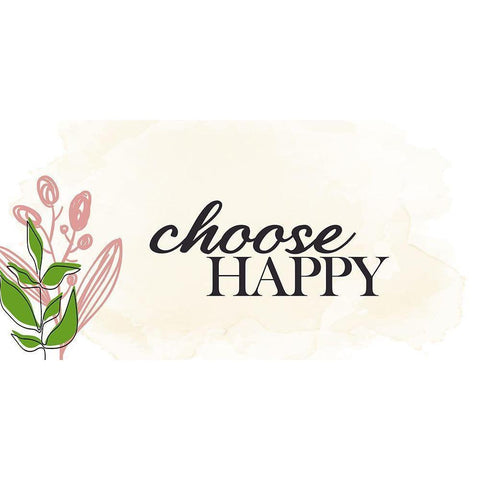 Choose Happy White Modern Wood Framed Art Print by Allen, Kimberly