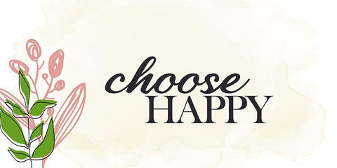 Choose Happy Black Ornate Wood Framed Art Print with Double Matting by Allen, Kimberly