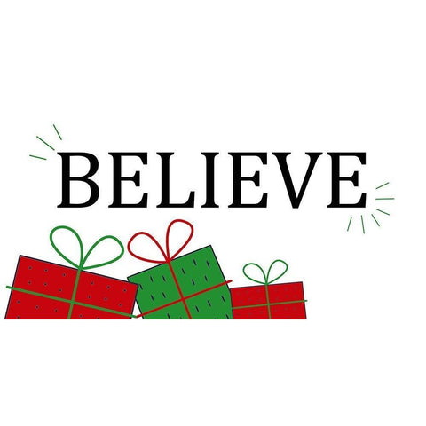 Believe Presents Black Modern Wood Framed Art Print by Allen, Kimberly