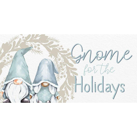 Gnome For The Holidays Black Modern Wood Framed Art Print with Double Matting by Allen, Kimberly