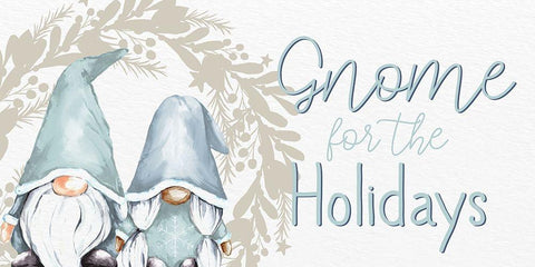 Gnome For The Holidays Black Ornate Wood Framed Art Print with Double Matting by Allen, Kimberly