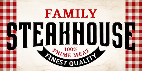 Family Steakhouse Black Modern Wood Framed Art Print by Allen, Kimberly