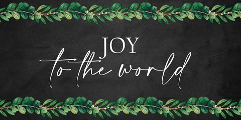 Joy To The World White Modern Wood Framed Art Print with Double Matting by Allen, Kimberly
