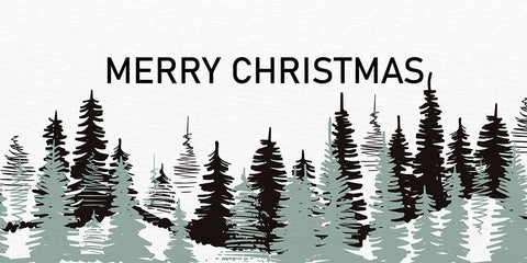 Merry Christmas Trees Black Modern Wood Framed Art Print by Allen, Kimberly