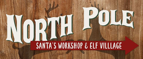Santas Workshop And Elf Village Black Ornate Wood Framed Art Print with Double Matting by Allen, Kimberly