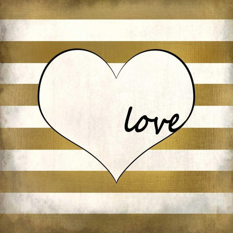 Love Heart Gold Ornate Wood Framed Art Print with Double Matting by Allen, Kimberly