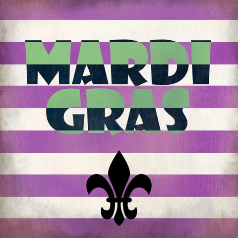 Mardi Gras White Modern Wood Framed Art Print by Allen, Kimberly