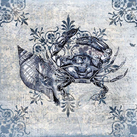 Marine Life Indigo 2 Black Modern Wood Framed Art Print by Allen, Kimberly