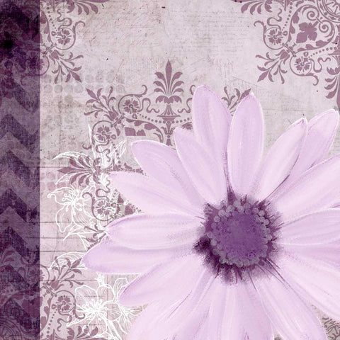 Purple Bloom 1 Black Ornate Wood Framed Art Print with Double Matting by Allen, Kimberly
