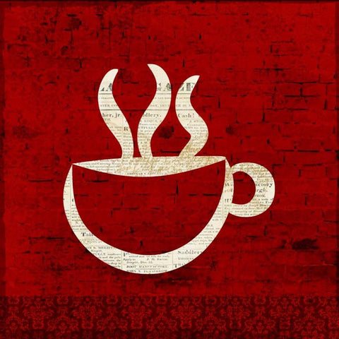 Red Coffee 1 Black Ornate Wood Framed Art Print with Double Matting by Allen, Kimberly