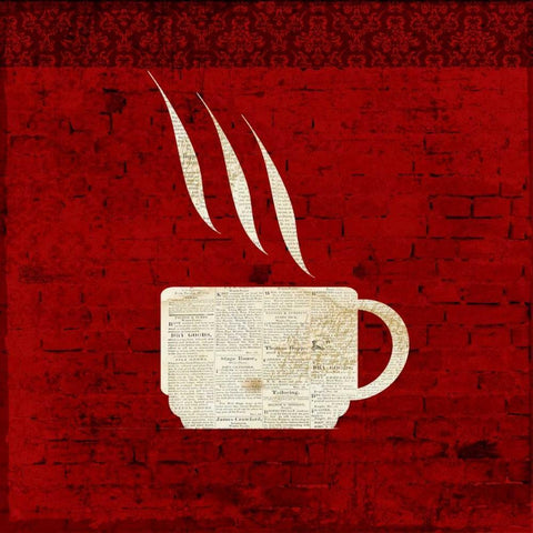 Red Coffee 2 White Modern Wood Framed Art Print by Allen, Kimberly