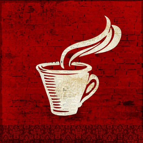 Red Coffee 3 White Modern Wood Framed Art Print with Double Matting by Allen, Kimberly