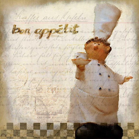 Bon Appetit 2 Black Ornate Wood Framed Art Print with Double Matting by Allen, Kimberly