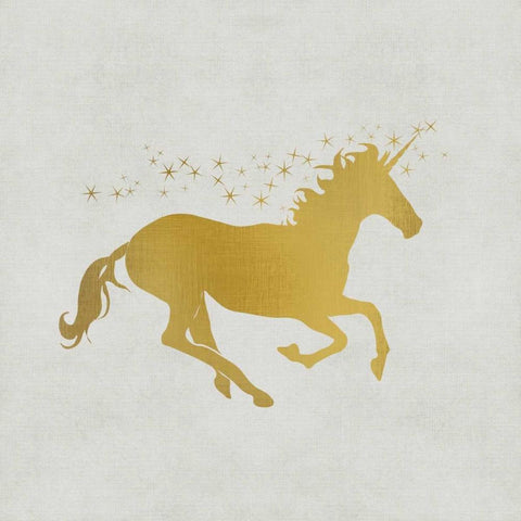 Unicorn Gold 1 Black Modern Wood Framed Art Print by Allen, Kimberly