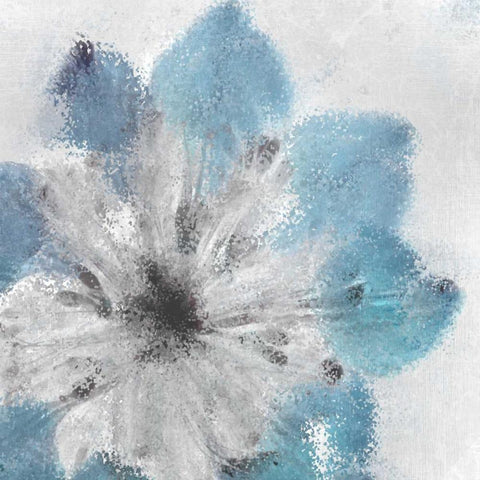 Soft Blue Bloom White Modern Wood Framed Art Print by Allen, Kimberly
