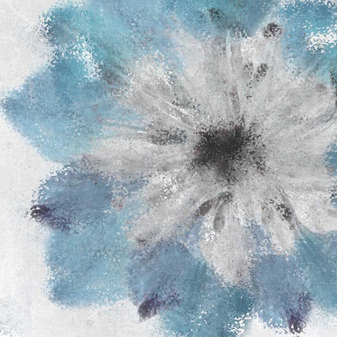 Soft Blue Bloom 2 White Modern Wood Framed Art Print with Double Matting by Allen, Kimberly