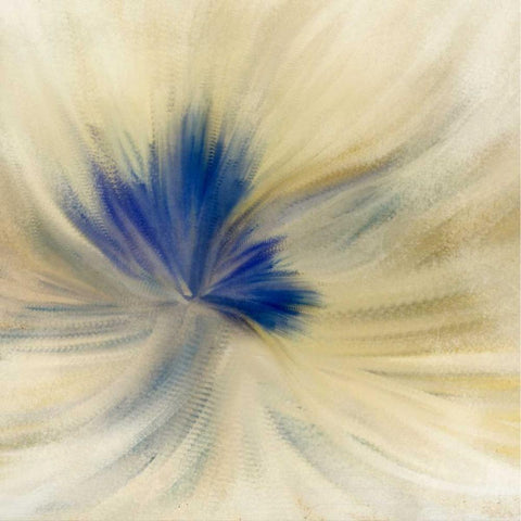 Blue Bloom 2 White Modern Wood Framed Art Print with Double Matting by Allen, Kimberly