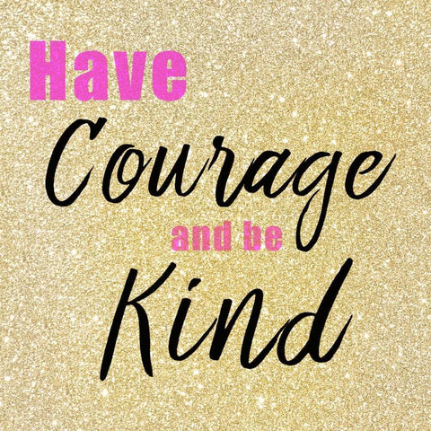 Have Courage White Modern Wood Framed Art Print with Double Matting by Allen, Kimberly