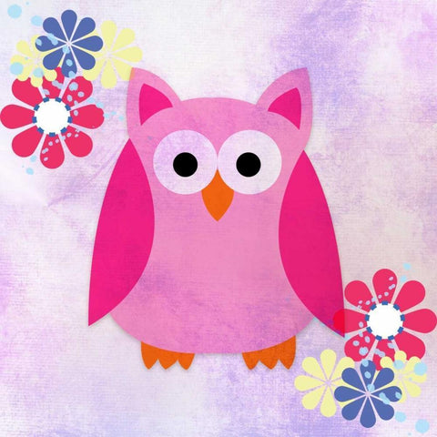 Retro Owl 1 Black Modern Wood Framed Art Print with Double Matting by Allen, Kimberly
