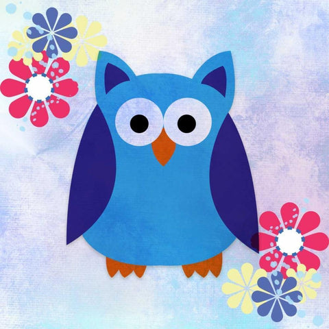 Retro Owl 2 Black Modern Wood Framed Art Print by Allen, Kimberly