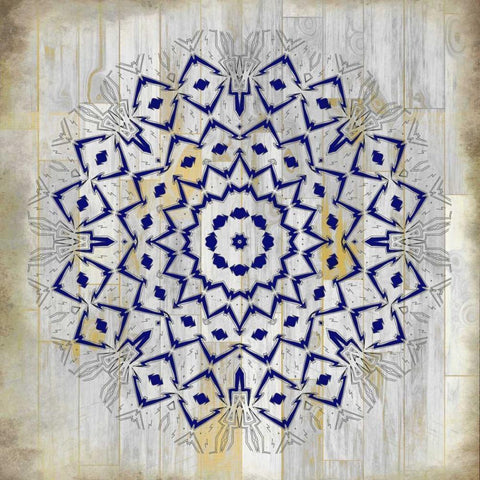 Indigo Tile 1 Black Modern Wood Framed Art Print by Allen, Kimberly