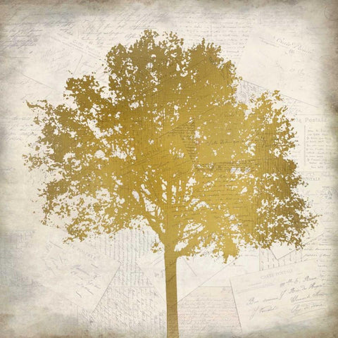 Tree Silhouette Gold 3 Gold Ornate Wood Framed Art Print with Double Matting by Allen, Kimberly