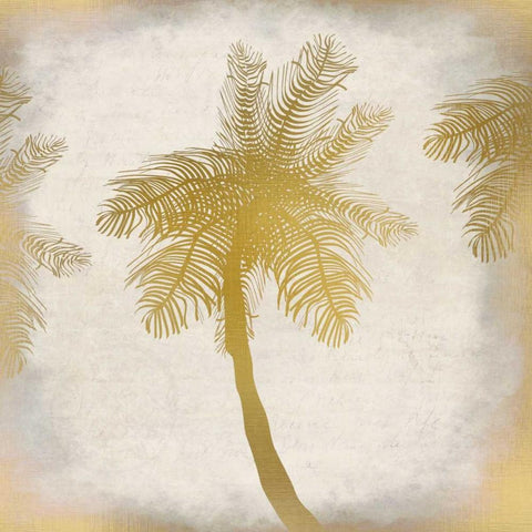 Golden Palm 1 Black Modern Wood Framed Art Print with Double Matting by Allen, Kimberly