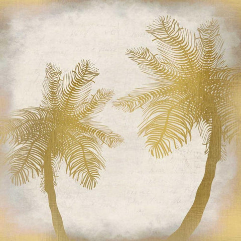 Golden Palm 2 Black Modern Wood Framed Art Print with Double Matting by Allen, Kimberly