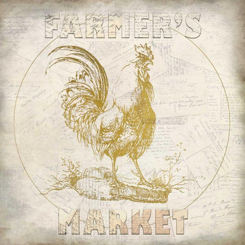 Golden Farmers Market Black Modern Wood Framed Art Print with Double Matting by Allen, Kimberly