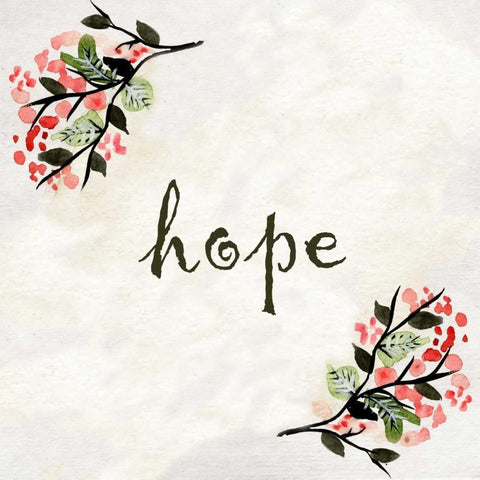 Floral Hope Gold Ornate Wood Framed Art Print with Double Matting by Allen, Kimberly