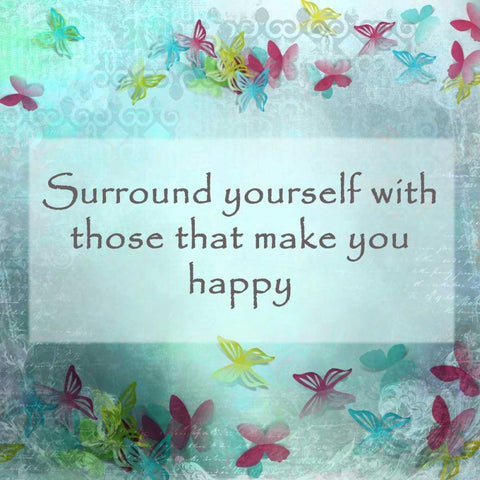 Surrounding Happiness Black Modern Wood Framed Art Print by Allen, Kimberly