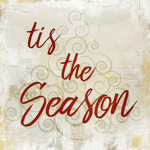Tis the Season White Modern Wood Framed Art Print with Double Matting by Allen, Kimberly