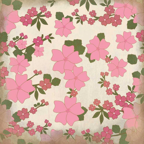 Pink Blooms Black Modern Wood Framed Art Print with Double Matting by Allen, Kimberly