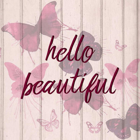 Hello Beautiful Black Modern Wood Framed Art Print by Allen, Kimberly