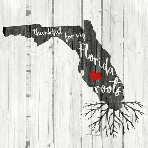 FL Roots White Modern Wood Framed Art Print by Kimberly, Allen