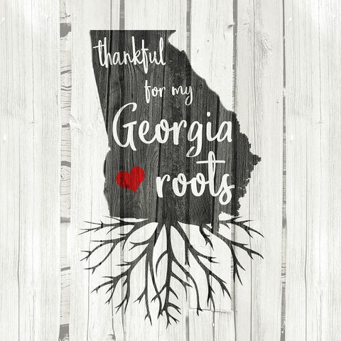 GA Roots White Modern Wood Framed Art Print with Double Matting by Kimberly, Allen