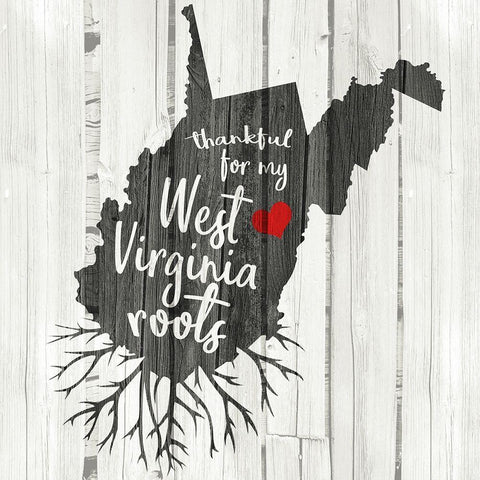 WV Roots Black Modern Wood Framed Art Print with Double Matting by Kimberly, Allen